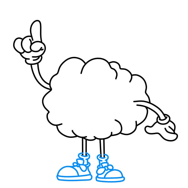 Hướng dẫn vẽ một Bộ Não đơn giản và đẹp cho bé - Bước 4