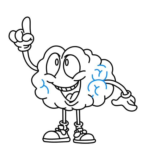 Hướng dẫn vẽ một Bộ Não đơn giản và đẹp cho bé - Bước 6