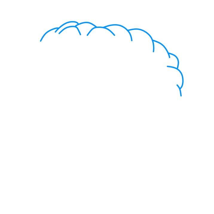 Hướng dẫn vẽ một Bộ Não thân thiện và vui vẻ cho bé - Bước 1