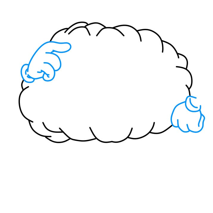 Hướng dẫn vẽ một Bộ Não thân thiện và vui vẻ cho bé - Bước 2