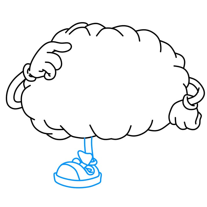 Hướng dẫn vẽ một Bộ Não thân thiện và vui vẻ cho bé - Bước 3