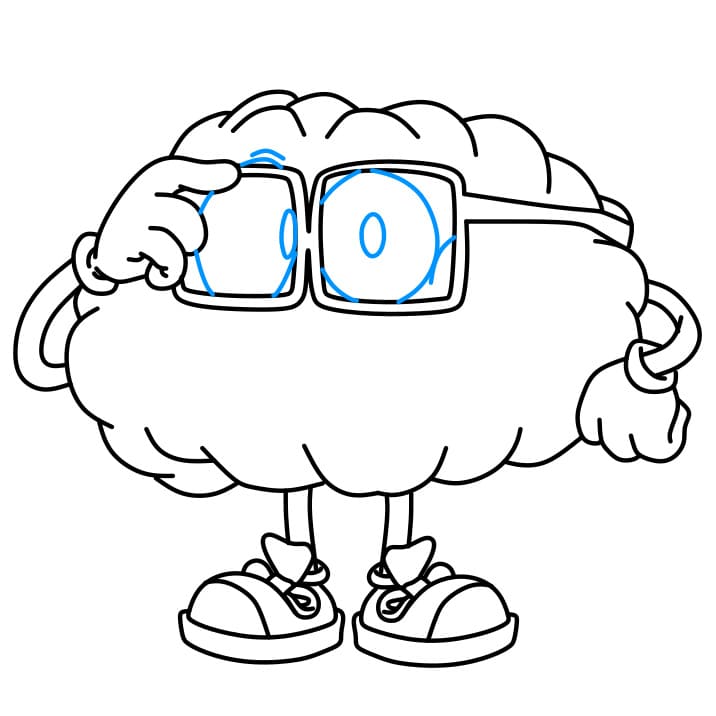 Hướng dẫn vẽ một Bộ Não thân thiện và vui vẻ cho bé - Bước 4