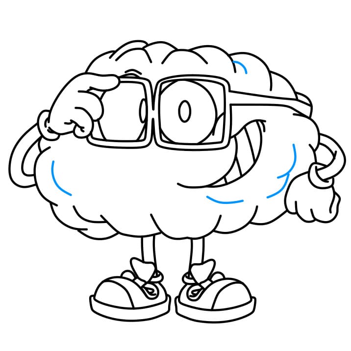 Hướng dẫn vẽ một Bộ Não thân thiện và vui vẻ cho bé - Bước 5