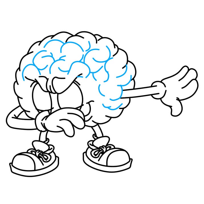 Hướng dẫn vẽ một Bộ Não đang tạo dáng siêu ngầu - Bước 7