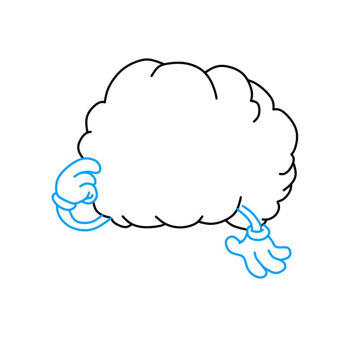 Hướng dẫn vẽ một Bộ Não đang lo lắng điều gì đó - Bước 2