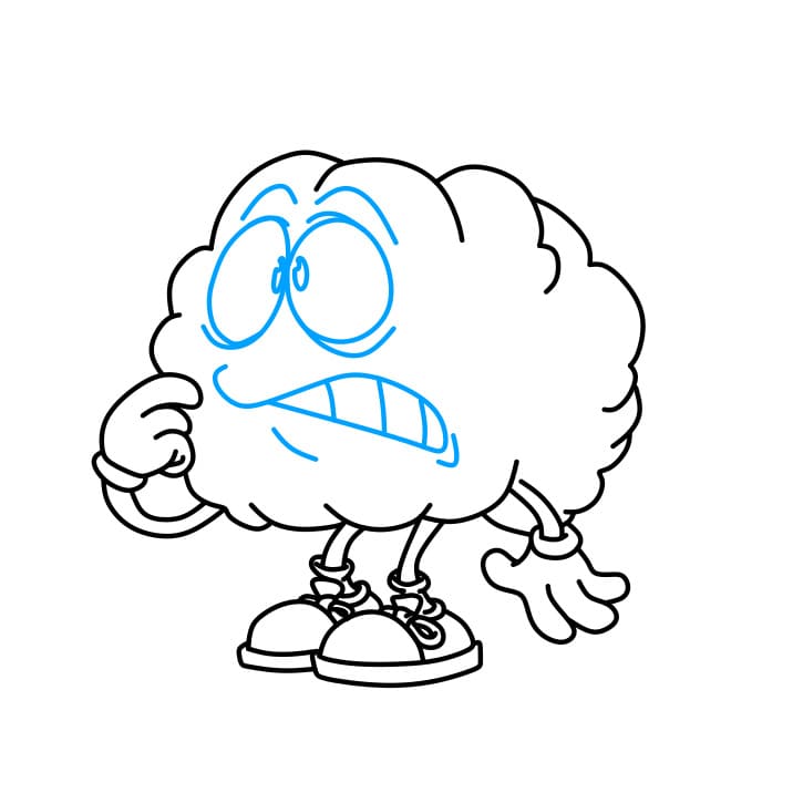 Hướng dẫn vẽ một Bộ Não đang lo lắng điều gì đó - Bước 4