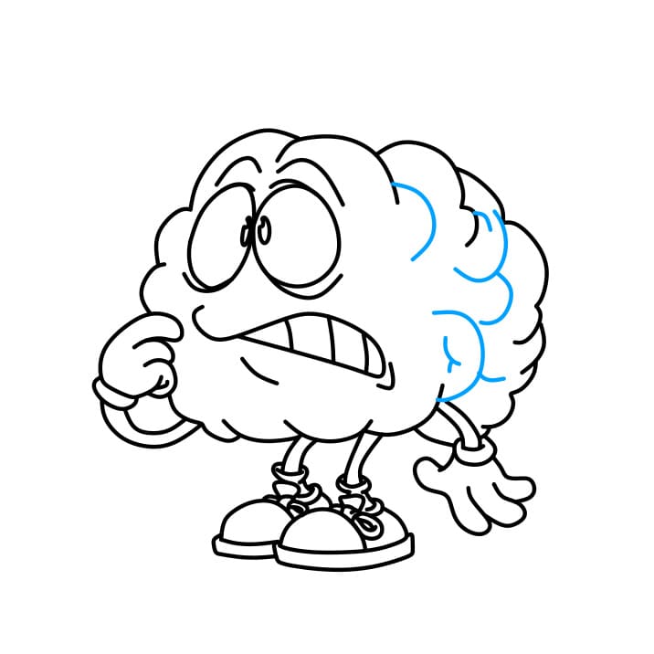 Hướng dẫn vẽ một Bộ Não đang lo lắng điều gì đó - Bước 5