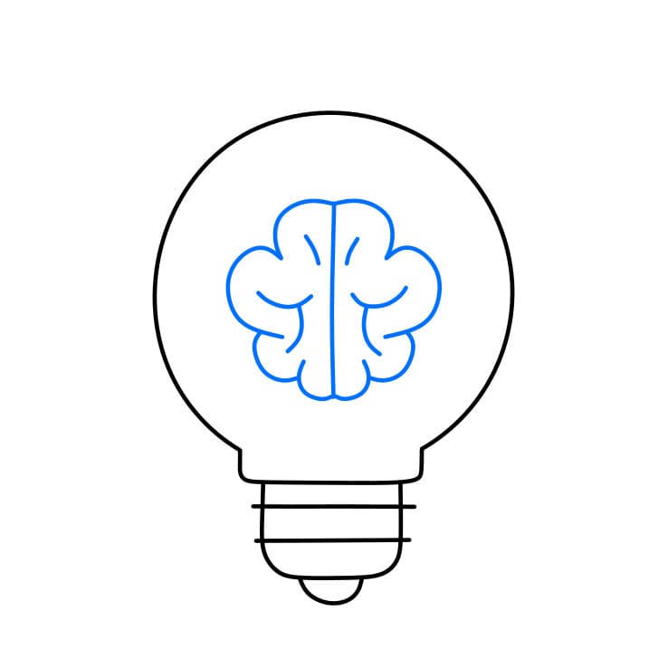 Hướng dẫn cách vẽ bóng đèn đẹp và đơn giản cho bé - Bước 4