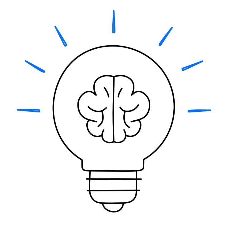 Hướng dẫn cách vẽ bóng đèn đẹp và đơn giản cho bé - Bước 5