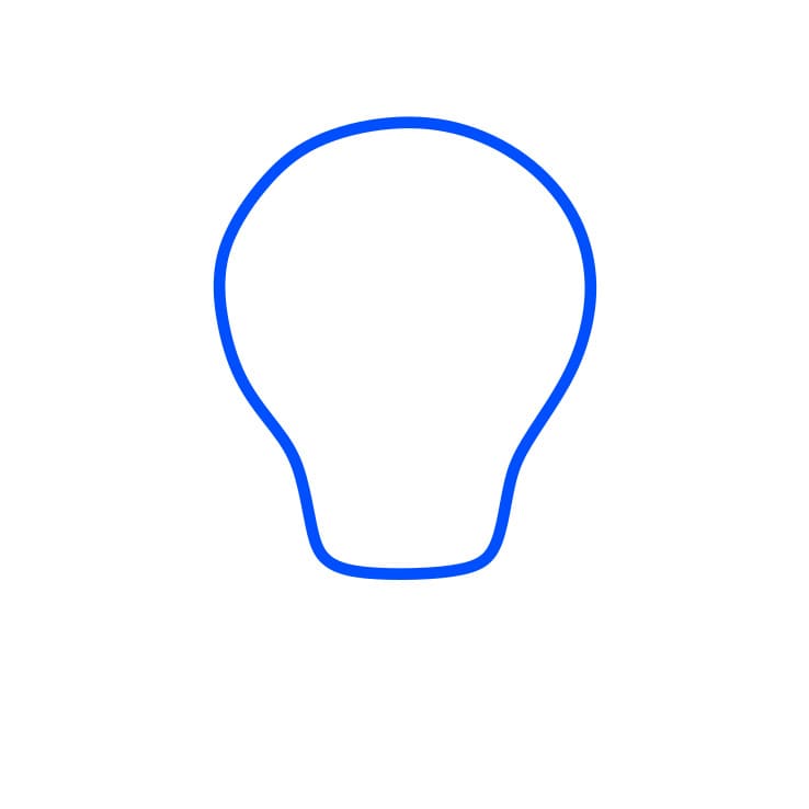 Hướng dẫn vẽ dễ dàng : Bóng đèn - Bước 1