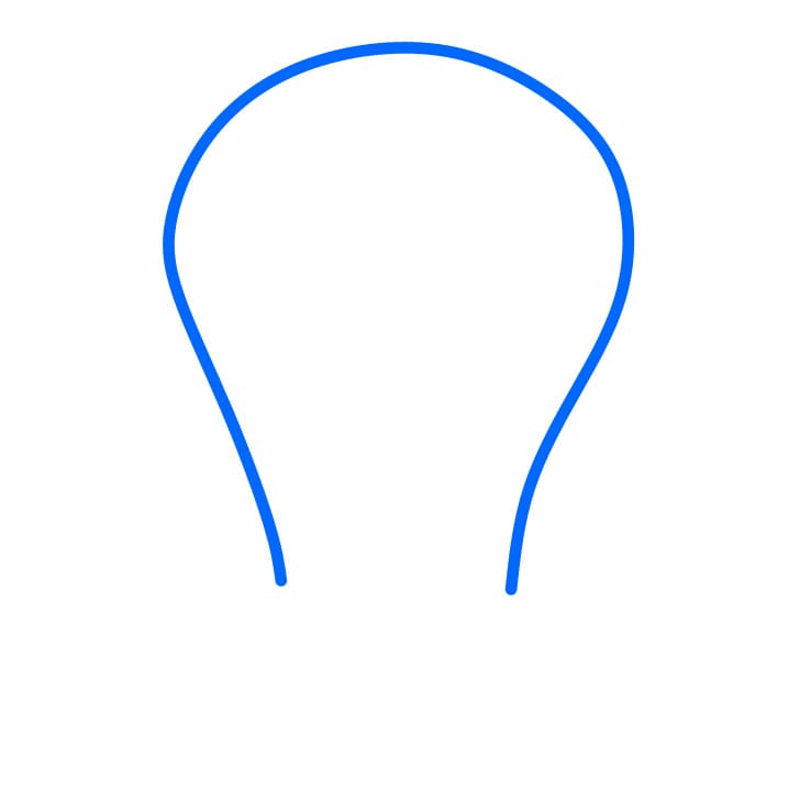 Hướng dẫn cách vẽ bóng đèn chi tiết từng bước cho bé - Bước 1