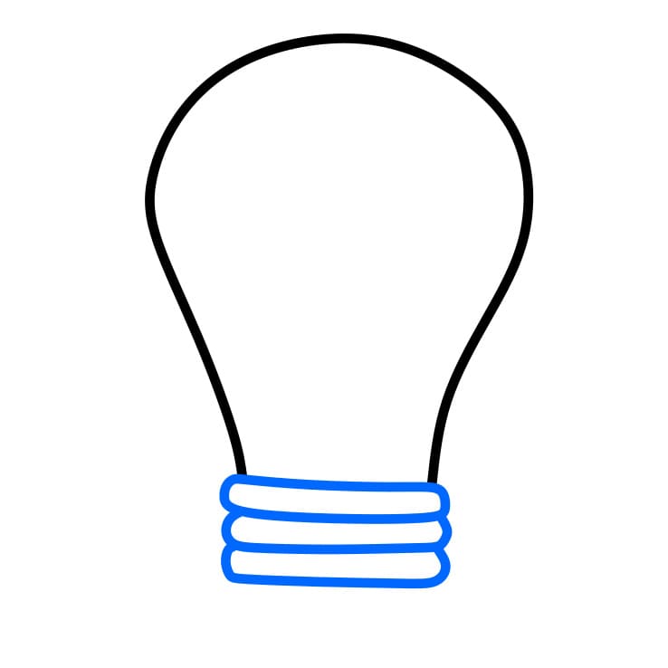 Hướng dẫn cách vẽ bóng đèn chi tiết từng bước cho bé - Bước 2