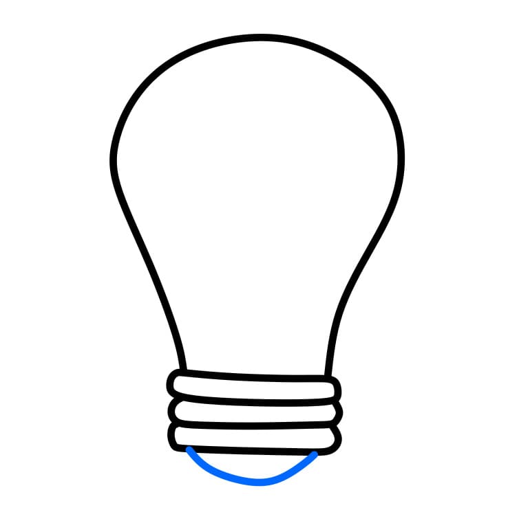 Hướng dẫn cách vẽ bóng đèn chi tiết từng bước cho bé - Bước 3