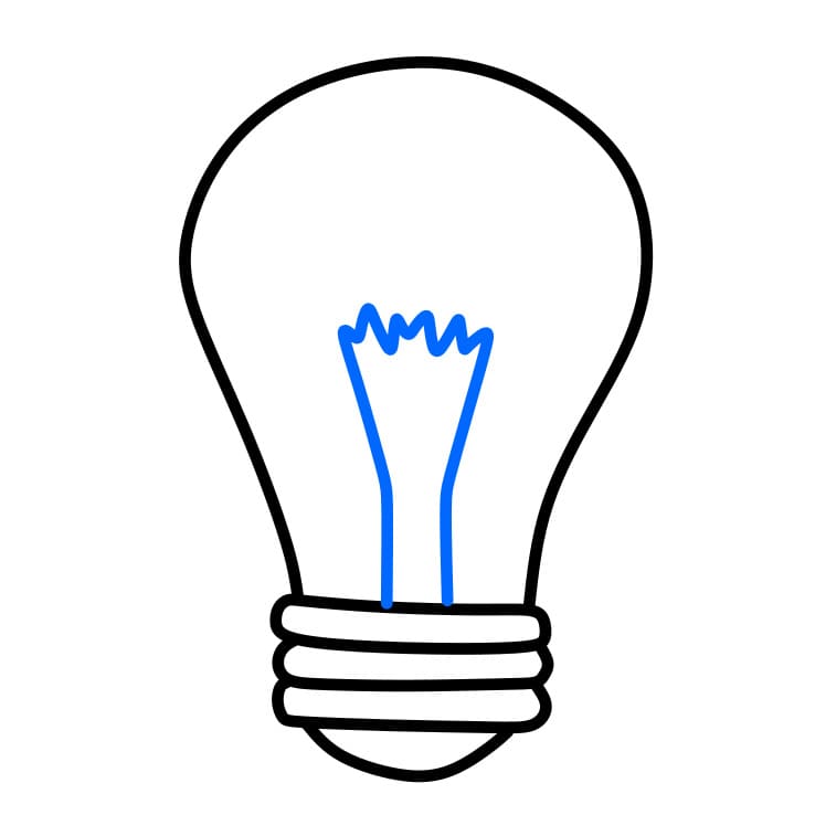 Hướng dẫn cách vẽ bóng đèn chi tiết từng bước cho bé - Bước 4