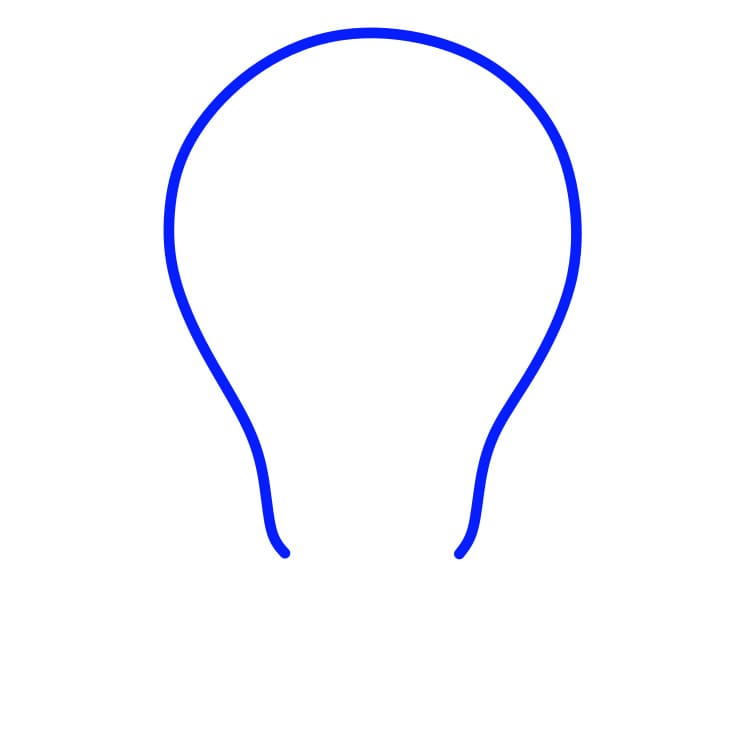 Hướng dẫn cách vẽ bóng đèn đơn giản - Bước 1