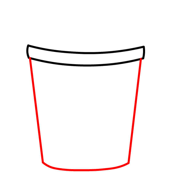 Hướng dẫn cách vẽ xô đựng bỏng ngô từng bước một - Bước 2