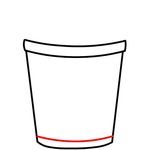 Hướng dẫn cách vẽ xô đựng bỏng ngô từng bước một - Bước 3