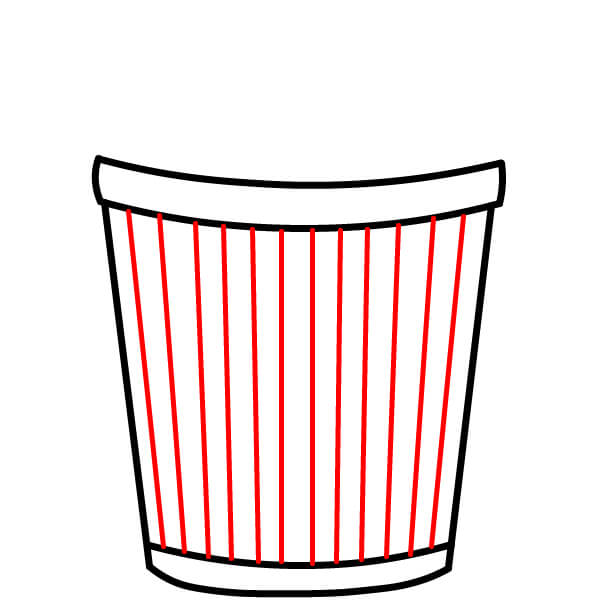 Hướng dẫn cách vẽ xô đựng bỏng ngô từng bước một - Bước 4