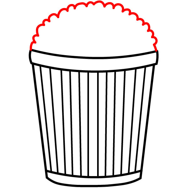 Hướng dẫn cách vẽ xô đựng bỏng ngô từng bước một - Bước 5