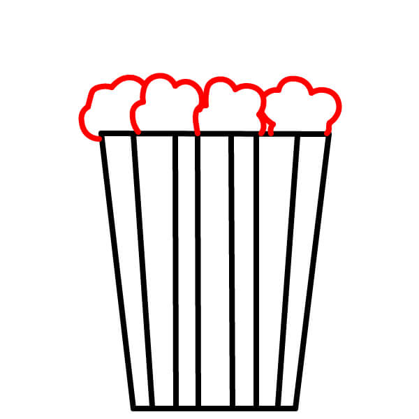 Hướng dẫn vẽ bắp rang bơ đơn giản dành cho trẻ em - Bước 3