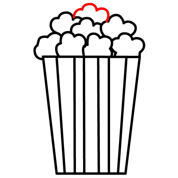 Hướng dẫn vẽ bắp rang bơ đơn giản dành cho trẻ em - Bước 5