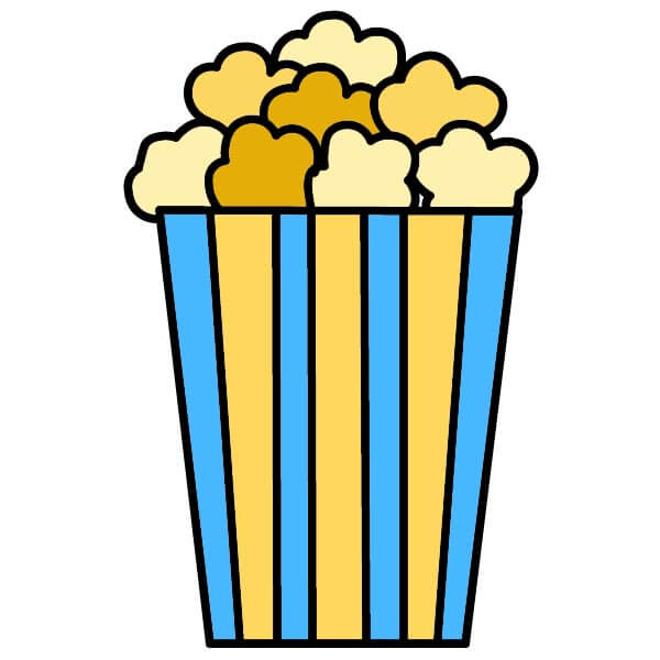 Hướng dẫn vẽ bắp rang bơ đơn giản dành cho trẻ em - Bước 6