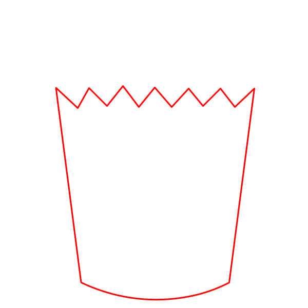 Vẽ một chiếc xô đựng bỏng ngô – Hướng dẫn đơn giản dành cho trẻ em - Bước 1