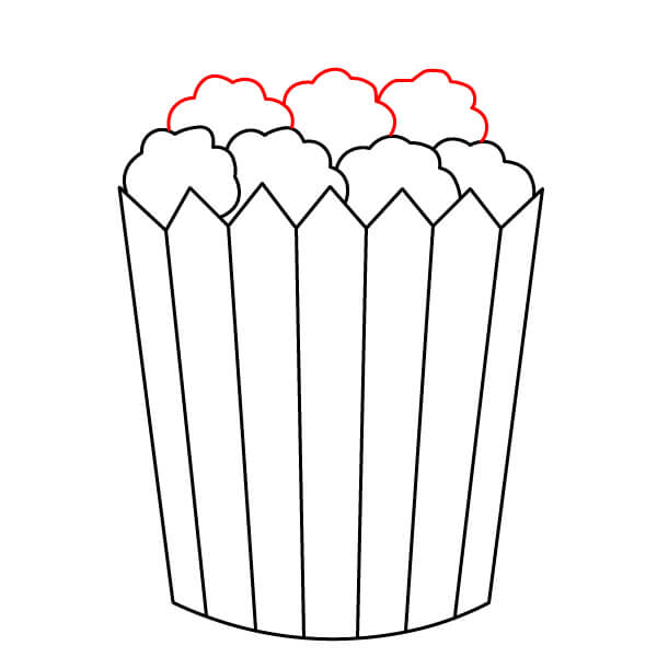 Vẽ một chiếc xô đựng bỏng ngô – Hướng dẫn đơn giản dành cho trẻ em - Bước 4
