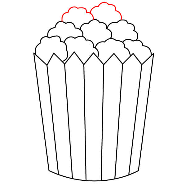 Vẽ một chiếc xô đựng bỏng ngô – Hướng dẫn đơn giản dành cho trẻ em - Bước 5