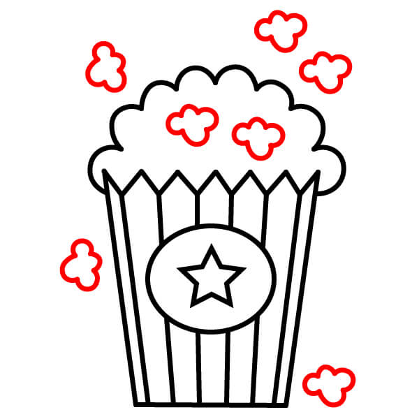 Bỏng ngô nổ tung! Một bài học vẽ thú vị - Bước 6