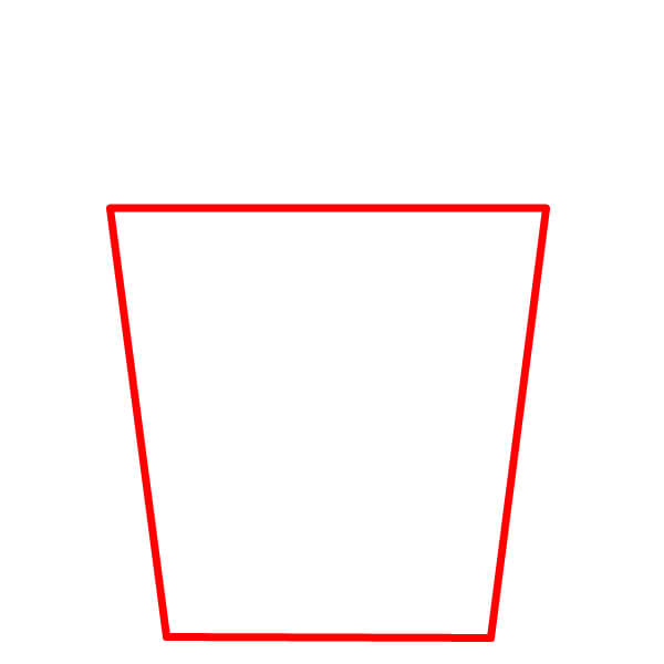 Hãy cùng vẽ một chiếc xô đựng bỏng ngô đáng yêu có khuôn mặt. - Bước 1