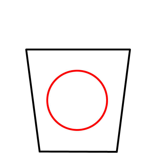 Hãy cùng vẽ một chiếc xô đựng bỏng ngô đáng yêu có khuôn mặt. - Bước 2