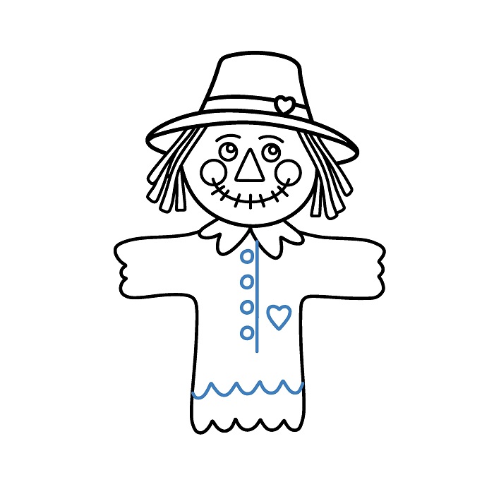 Hướng dẫn vẽ Bù Nhìn đáng yêu. - Bước 6