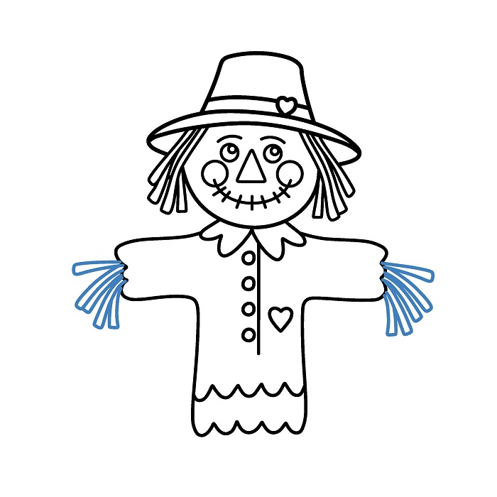 Hướng dẫn vẽ Bù Nhìn đáng yêu. - Bước 7