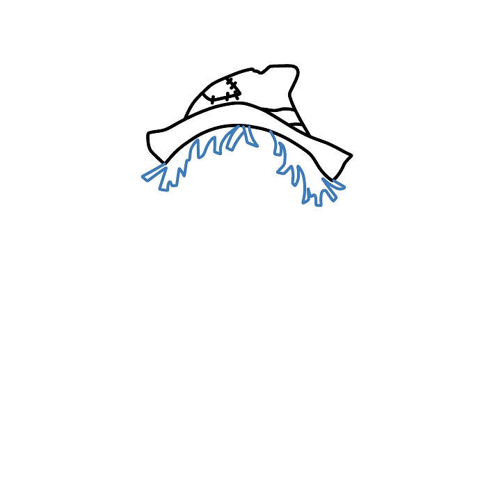 Hướng dẫn vẽ cậu bé Bù Nhìn. - Bước 2