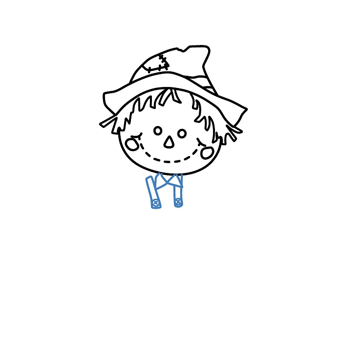 Hướng dẫn vẽ cậu bé Bù Nhìn. - Bước 4