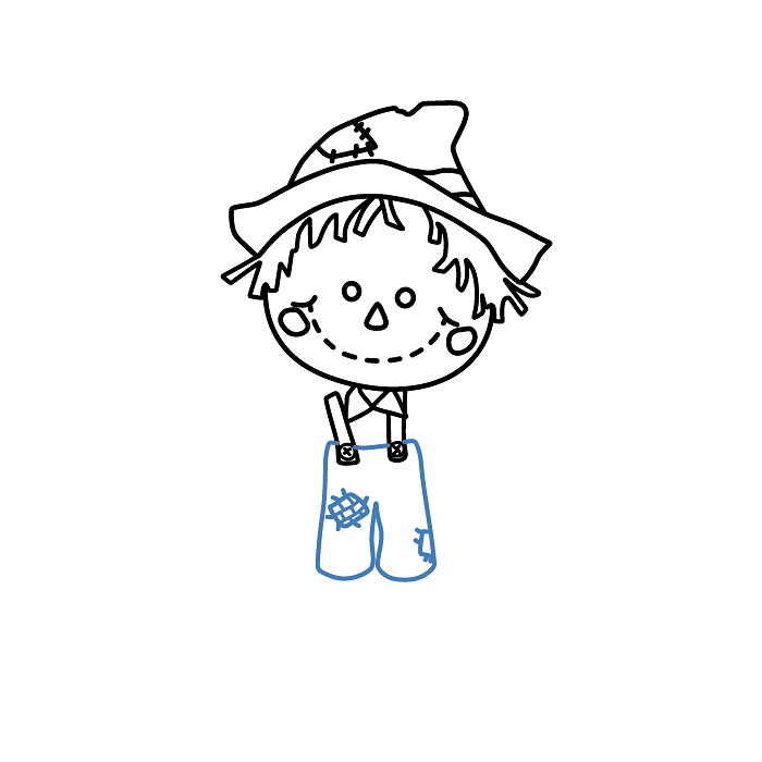 Hướng dẫn vẽ cậu bé Bù Nhìn. - Bước 5