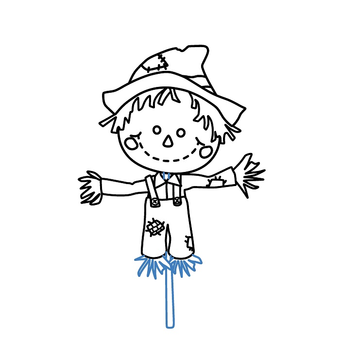 Hướng dẫn vẽ cậu bé Bù Nhìn. - Bước 7