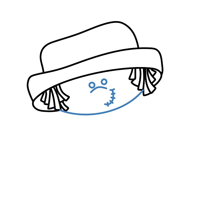 Hướng dẫn vẽ búp bê Bù Nhìn ngộ nghĩnh. - Bước 3