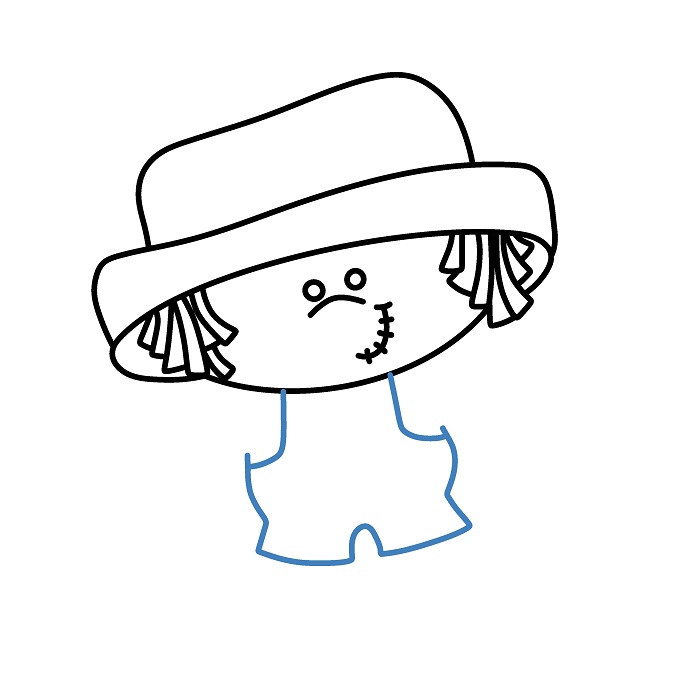 Hướng dẫn vẽ búp bê Bù Nhìn ngộ nghĩnh. - Bước 4