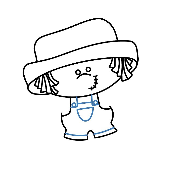 Hướng dẫn vẽ búp bê Bù Nhìn ngộ nghĩnh. - Bước 5