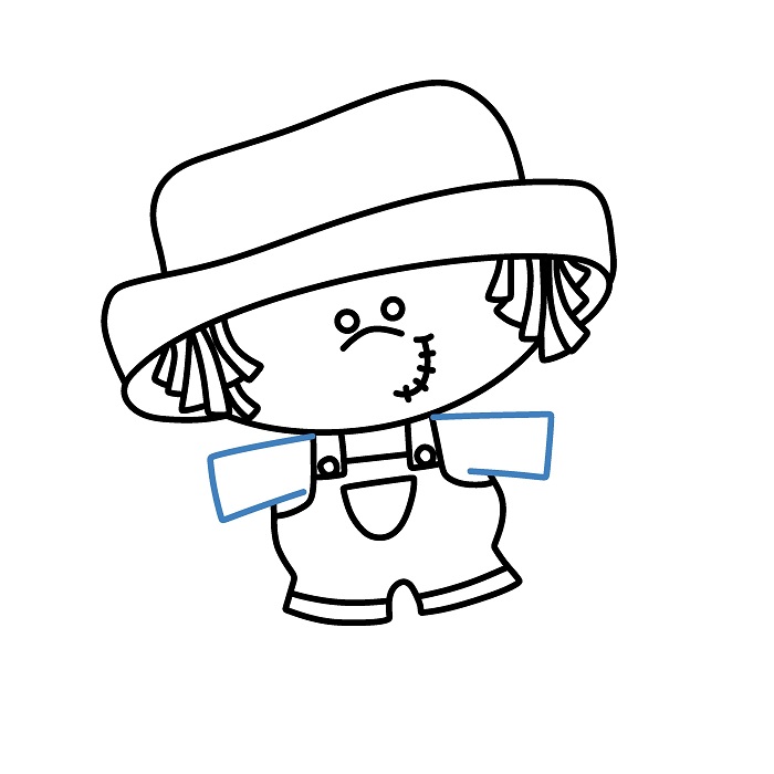 Hướng dẫn vẽ búp bê Bù Nhìn ngộ nghĩnh. - Bước 6