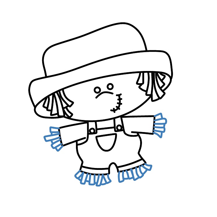 Hướng dẫn vẽ búp bê Bù Nhìn ngộ nghĩnh. - Bước 7