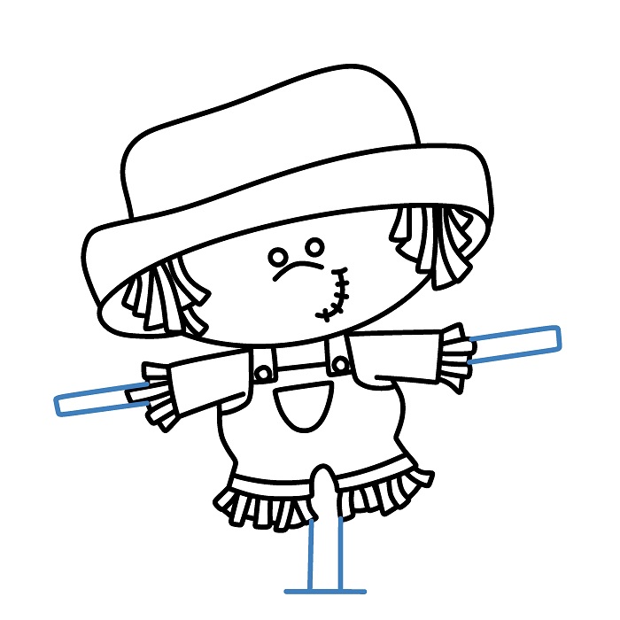 Hướng dẫn vẽ búp bê Bù Nhìn ngộ nghĩnh. - Bước 8