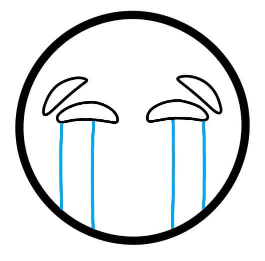 Hướng dẫn vẽ Emoji khóc. - Bước 4