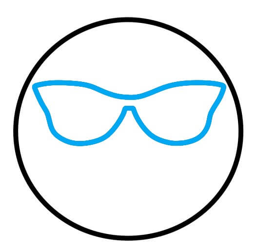 Hướng dẫn vẽ Emoji Cool ngầu - Bước 2