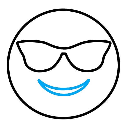 Hướng dẫn vẽ Emoji Cool ngầu - Bước 3