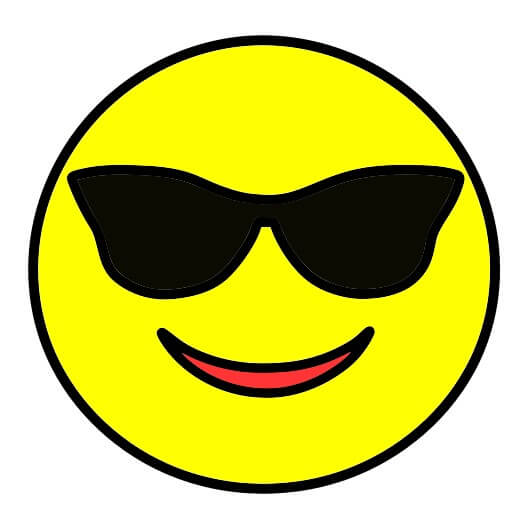 Hướng dẫn vẽ Emoji Cool ngầu - Bước 4