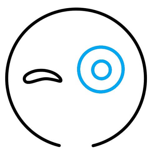 Hướng dẫn vẽ Emoji mặt cười trêu đùa - Bước 3