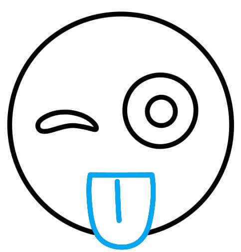Hướng dẫn vẽ Emoji mặt cười trêu đùa - Bước 4